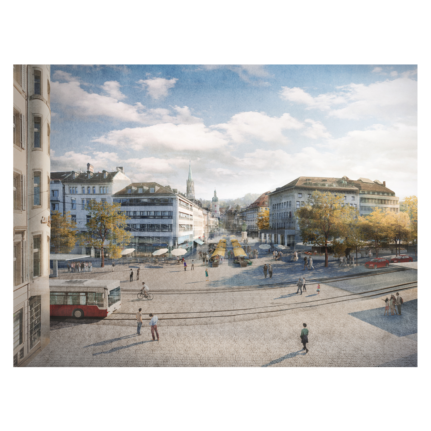 Wettbewerb Marktplatz und Bohl St. Gallen / Flühler Architektur St. Gallen Herisau