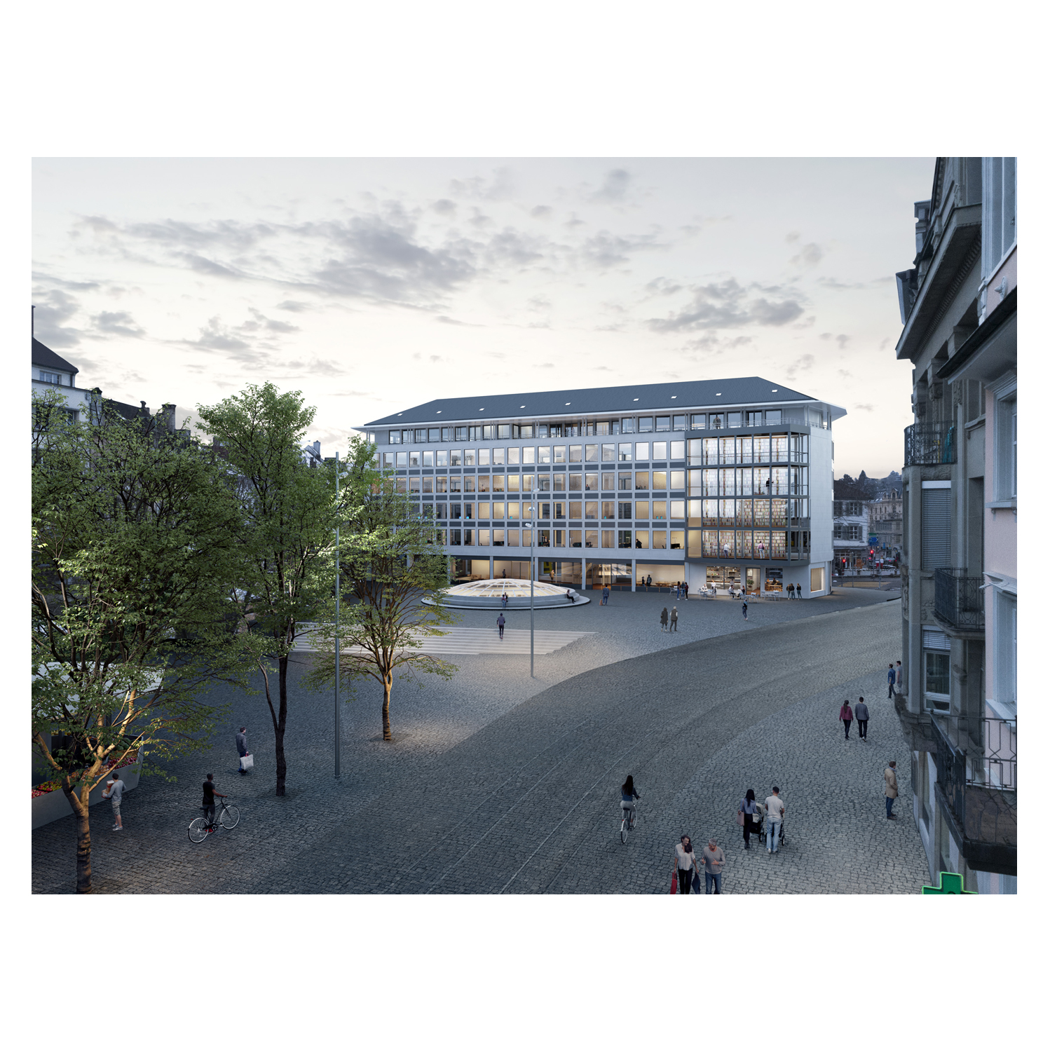 Neubau Bibliotheksgebäude St. Gallen / Flühler Architektur St.Gallen Herisau